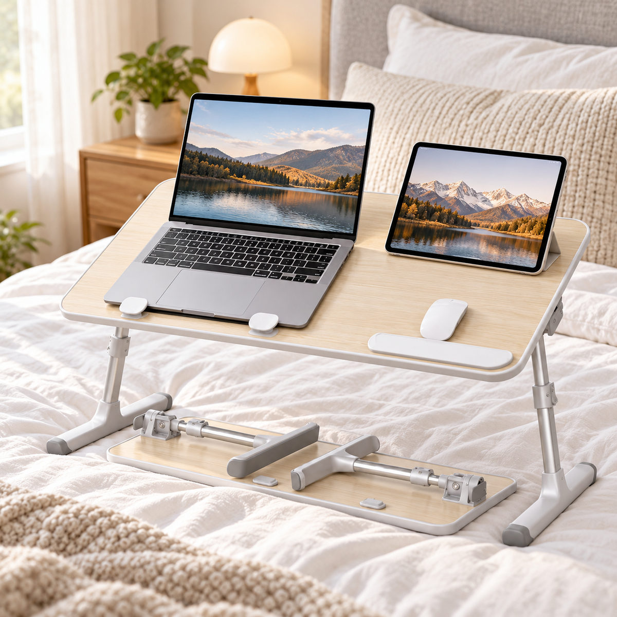 💻 Adjustable Laptop Desk | Foldable Bed Tray | Sofa & Bedroom | Portable Workstation