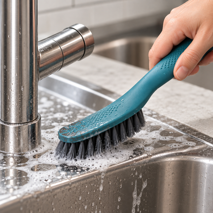 🧼 Cleaning Brush | Plastic Handle | Kitchen | Homeowners | Teal Grip