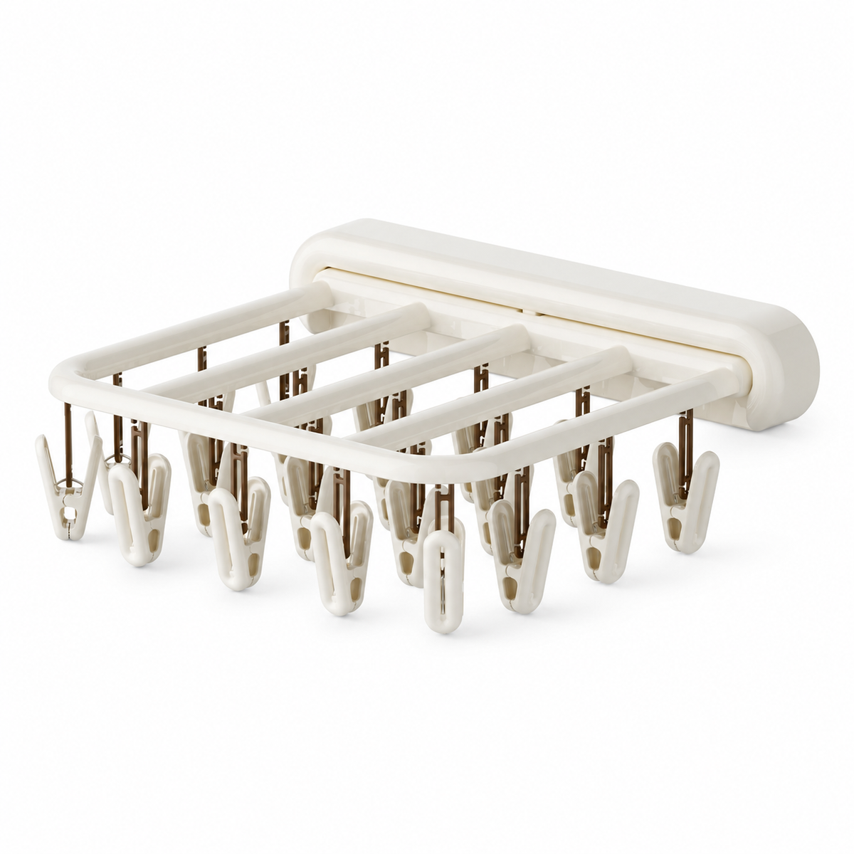 🧺 Space-Saving | Foldable Wall Drying Rack | Multi-Clip Laundry Hanger