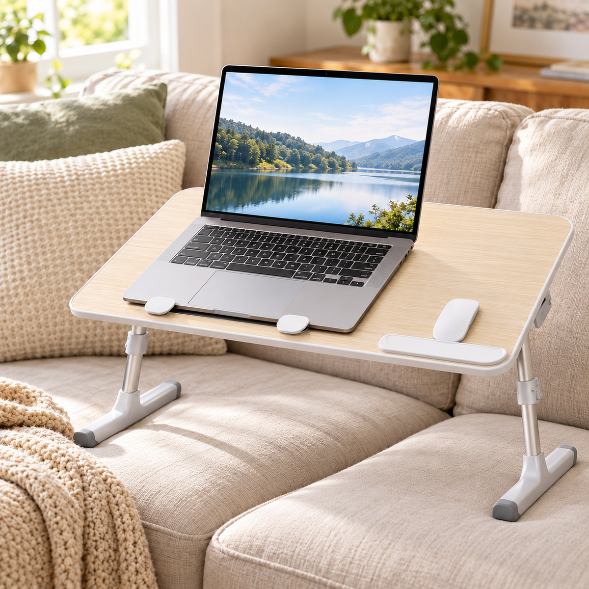 💻 Adjustable Laptop Desk | Foldable Bed Tray | Sofa & Bedroom | Portable Workstation