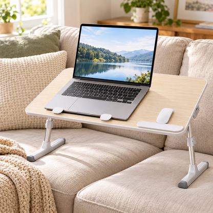💻 Adjustable Laptop Desk | Foldable Bed Tray | Sofa & Bedroom | Portable Workstation