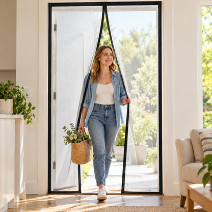 🚪 Magnetic Screen Door | Breathable Mesh Curtain | Patio & Entryway | Hands-Free Closure