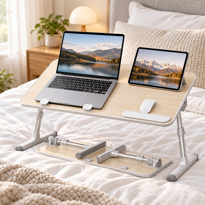 💻 Adjustable Laptop Desk | Foldable Bed Tray | Sofa & Bedroom | Portable Workstation